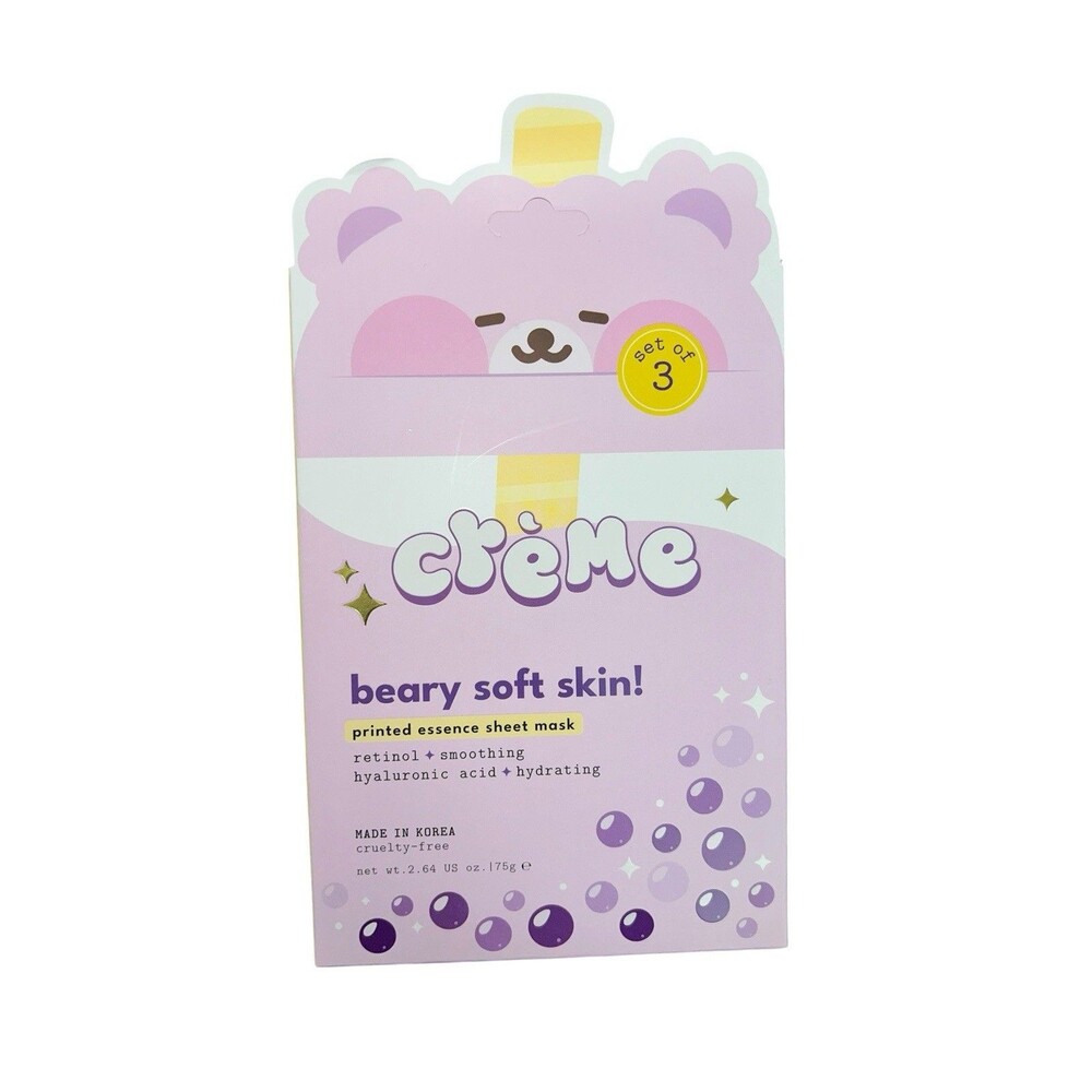 The Creme Shop Beary Soft Skin Printed Essence Sheet Masks 3 pack